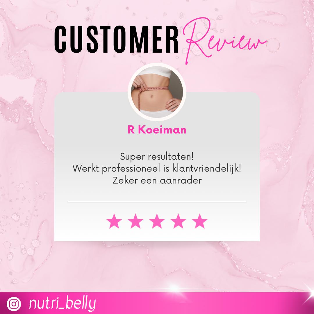 Positieve review klant nutri belly